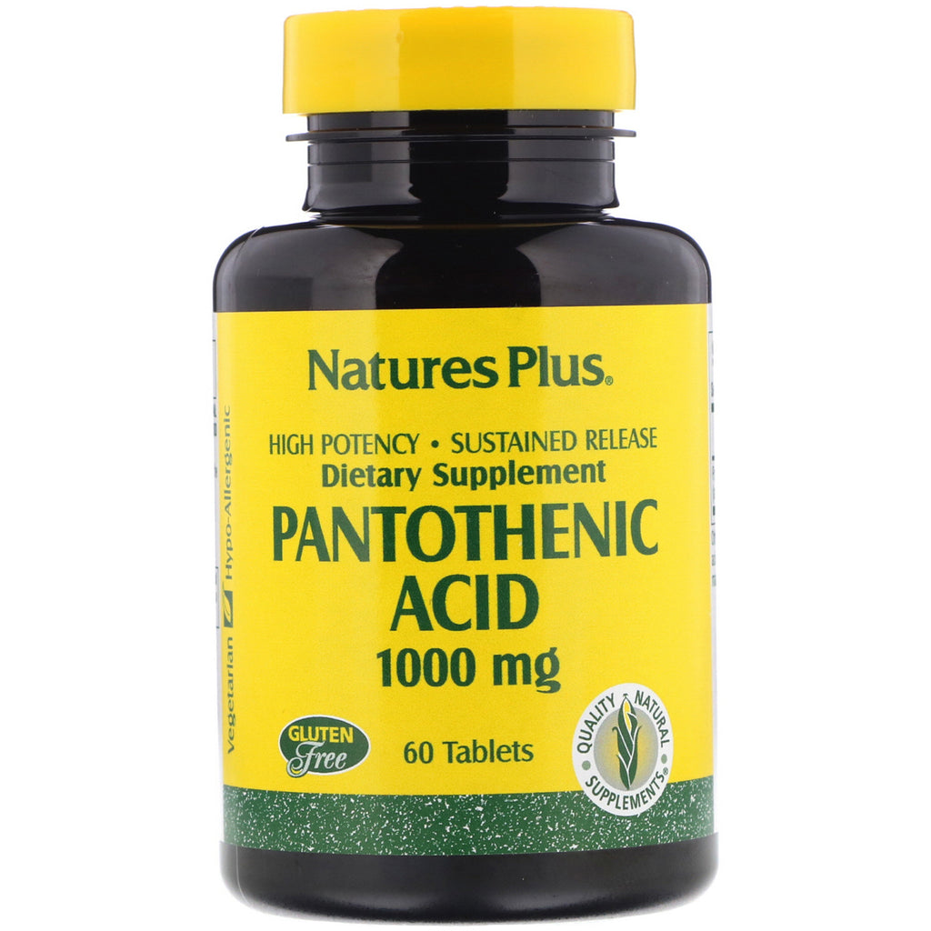 Nature's Plus, Pantothenic Acid, 1000 mg, 60 Tablets