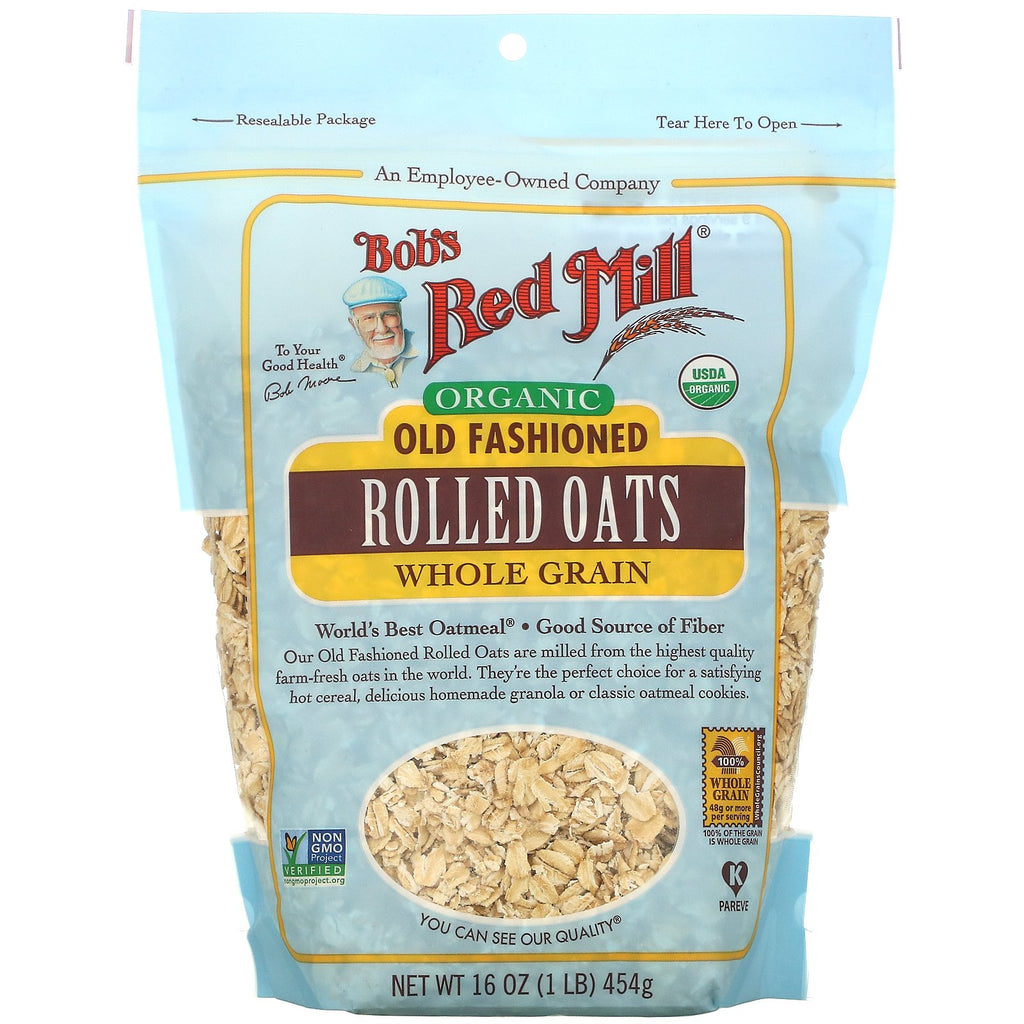 Bob's Red Mill, Organic Old Fashioned Rolled Oats, Whole Grain, 16 oz (454 g)