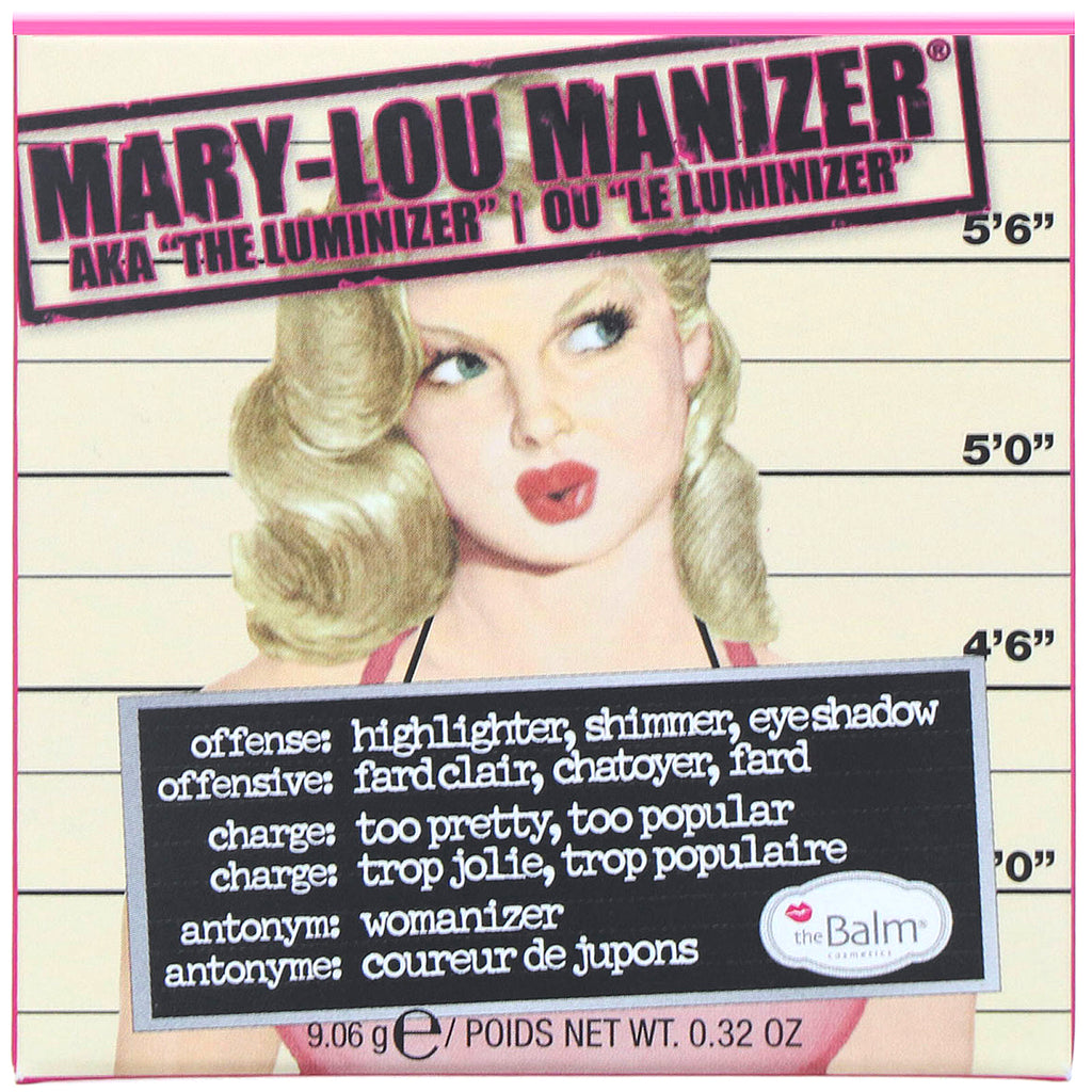 theBalm Cosmetics, Mary-Lou Manizer, Highlighter &amp; Shadow, 0,32 oz (9,06 g)