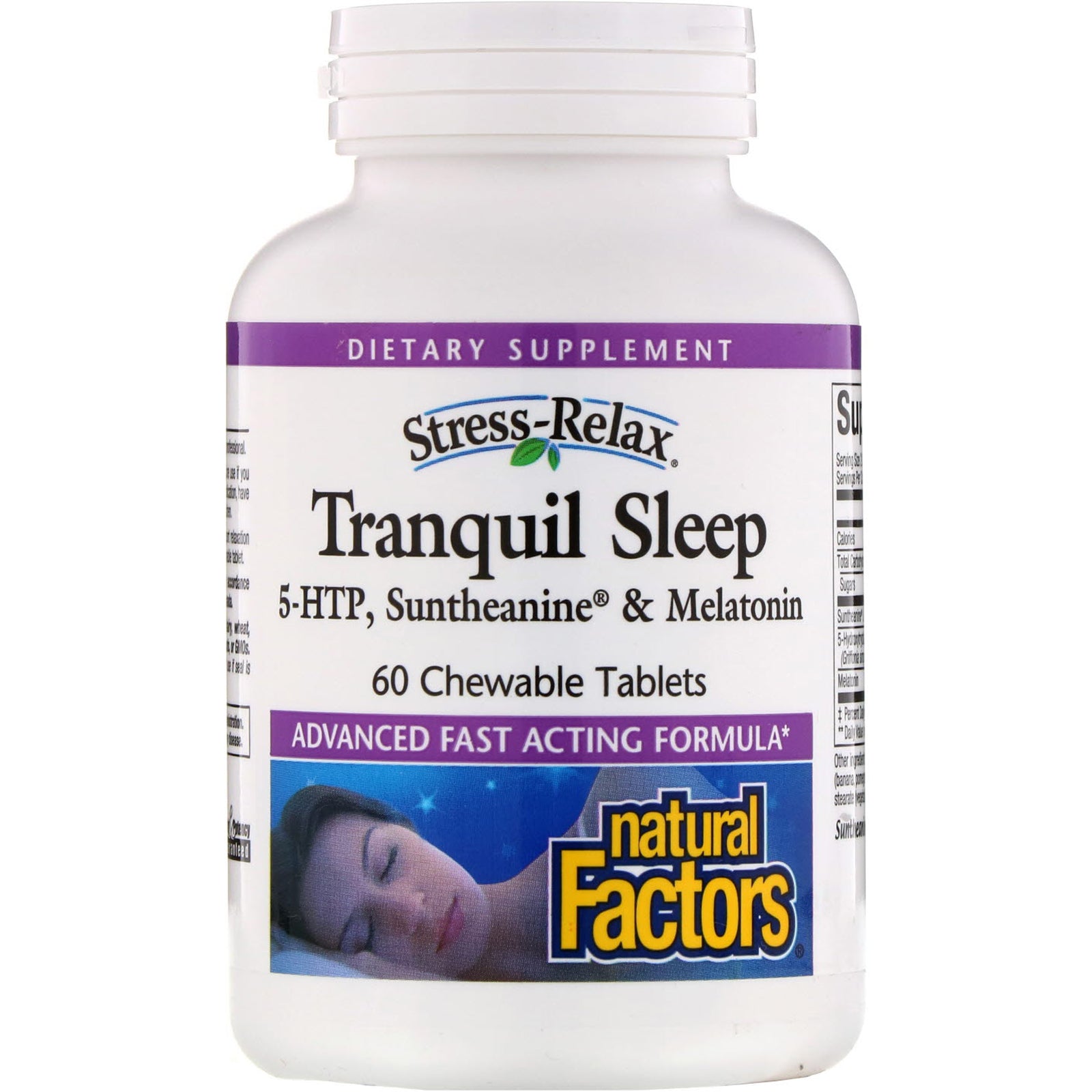 Natural Factors, Stress-Relax, Tranquil Sleep, 60 Chewable Tablets