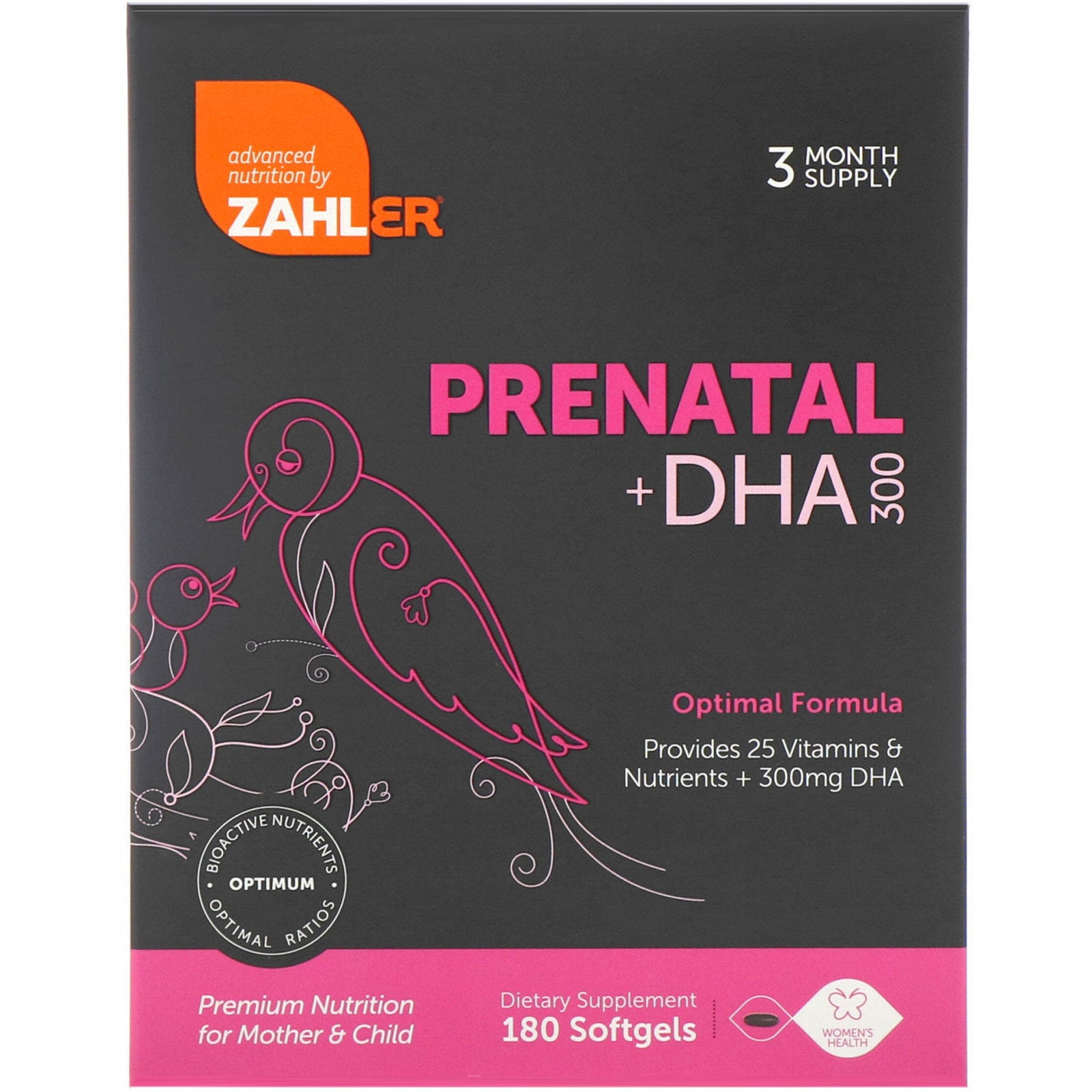 Zahler, Prenatal + DHA 300, 180 Softgels