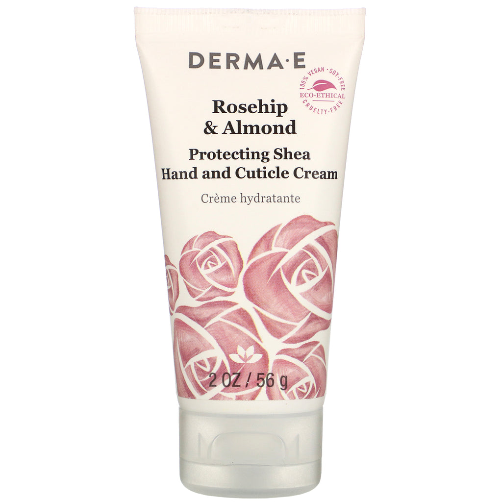Derma E, Protective Shea Hand and Cuticle Cream, Rosehip & Almond, 2 oz (56 g)