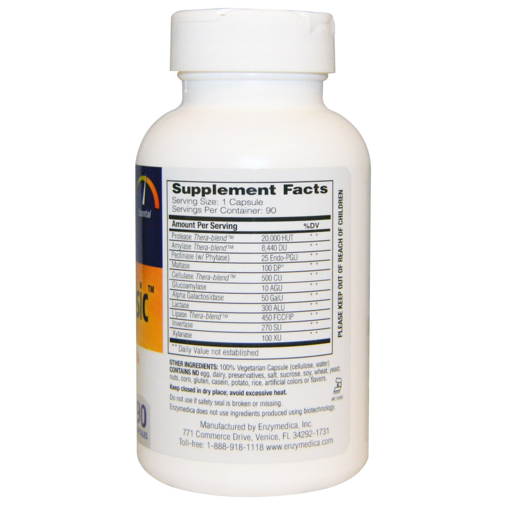 Enzymedica, Digest Basic, fórmula enzimática esencial, 90 cápsulas
