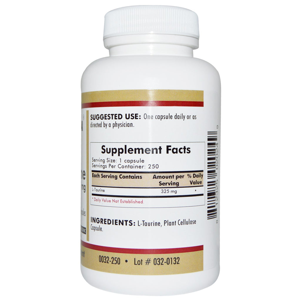 Kirkman Labs, L-Taurin, 325 mg, 250 kapsler