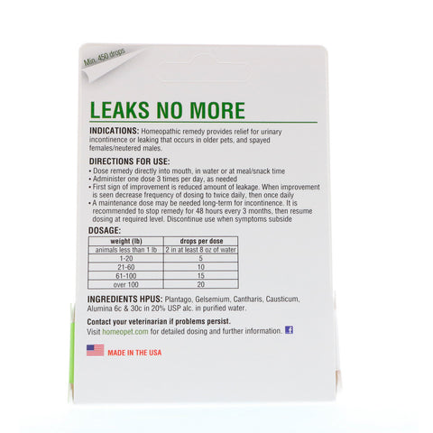 HomeoPet, Leaks No More, 15 ml