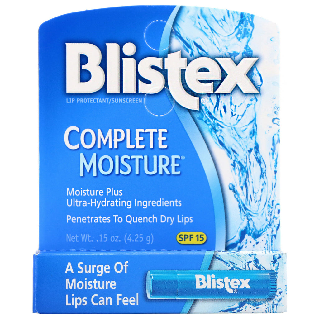 Blistex, Complete Moisture, Lip Protectant/Solcreme, SPF 15, 0,15 oz (4,25 g)
