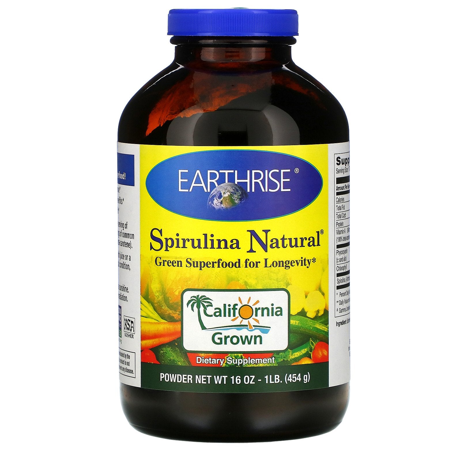 Earthrise, Spirulina Natural, 16 oz (454 g)