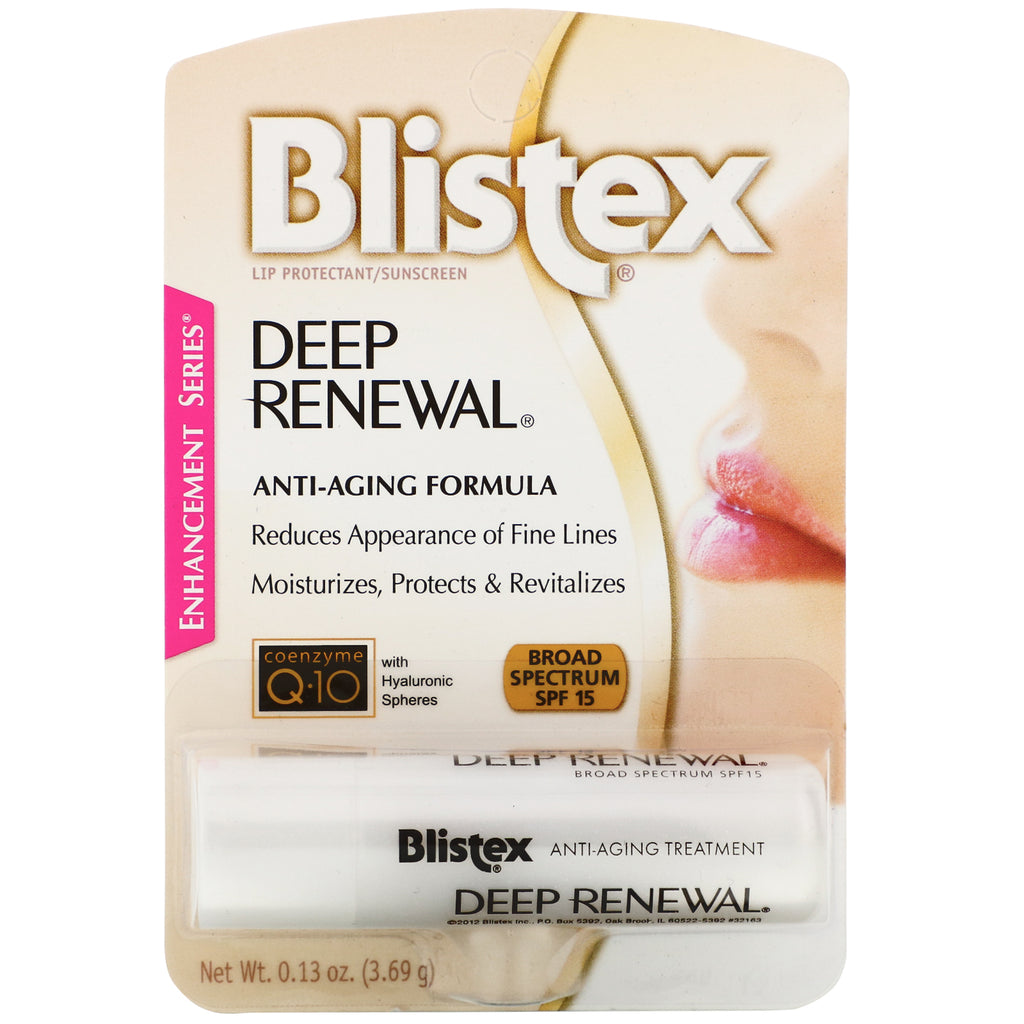 Blistex, Deep Renewal, Anti-Aging Treatment, Lip Protectant/Solcreme, SPF 15, 0,13 oz (3,69 g)