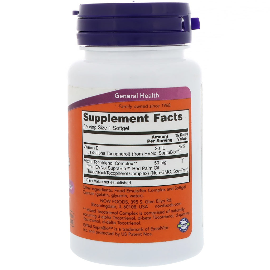 Now Foods, Red Palm Tocotrienols, 50 mg, 60 Softgels