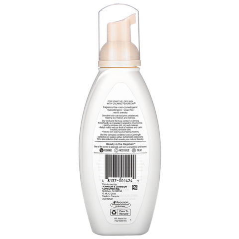 Aveeno, Limpiador en espuma ultracalmante, sin fragancia, 6,0 fl oz (180 ml)