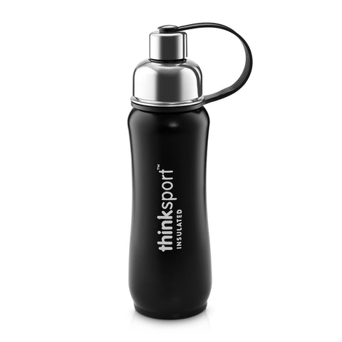 Think, Thinksport, Insulated Sports Bottle, Black, 17 oz (500 ml)