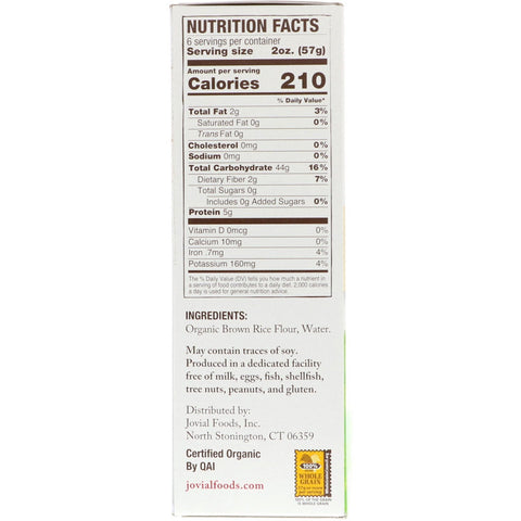 Jovial, Pasta 100 % de arroz integral, Fusilli, 12 oz (340 g)