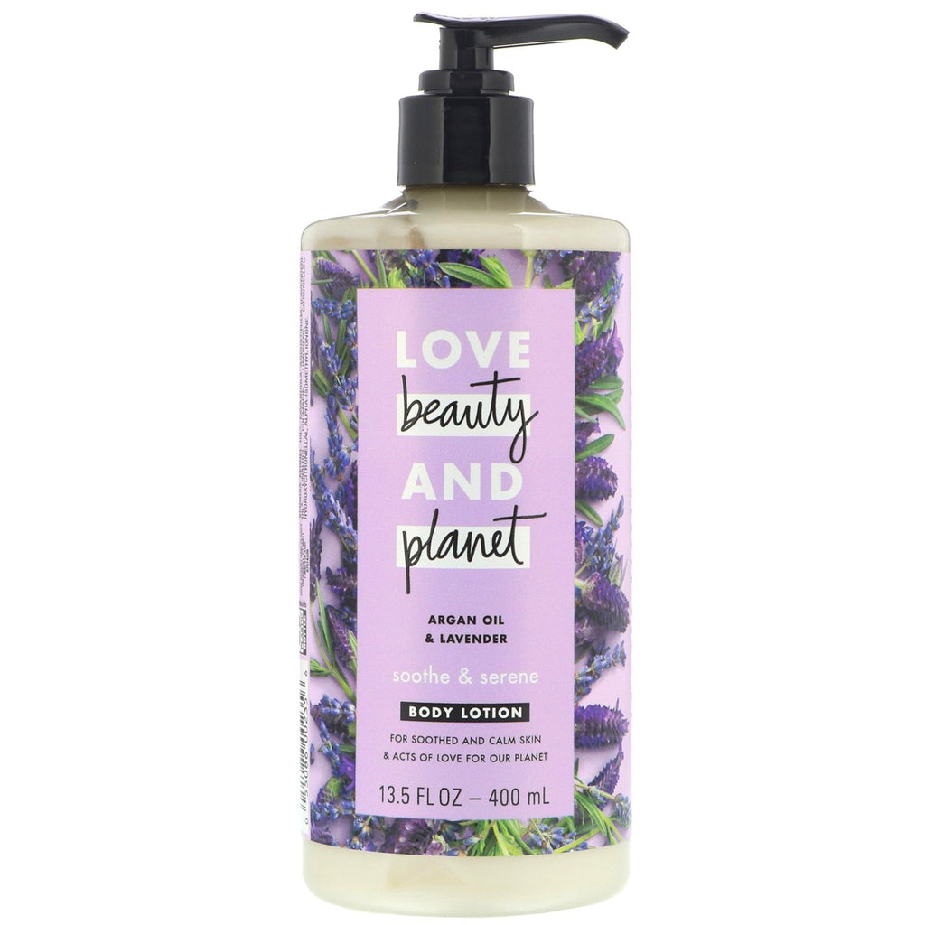 Love Beauty and Planet, Soothe & Serene Body Lotion, Argan Oil & Lavender, 13.5 fl oz (400 ml)