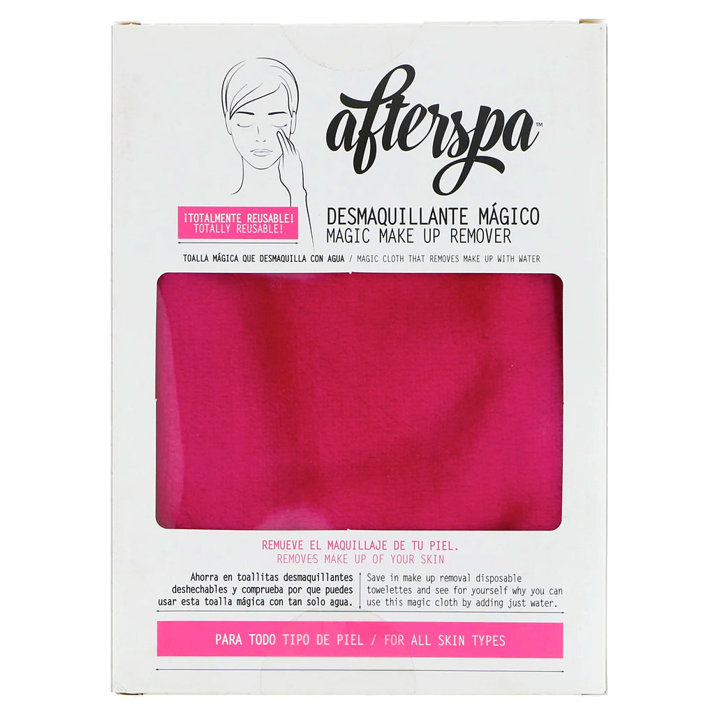 AfterSpa, Magic Make Up Remover Reusable Cloth, Pink, 1 Cloth