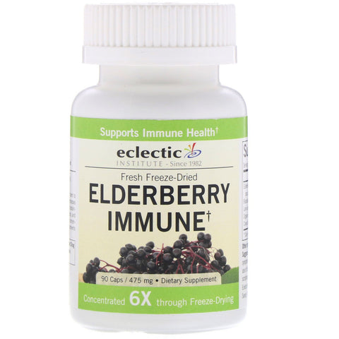 Eclectic Institute, Fresh Freeze-Dried, Elderberry Immune, 475 mg, 90 Caps