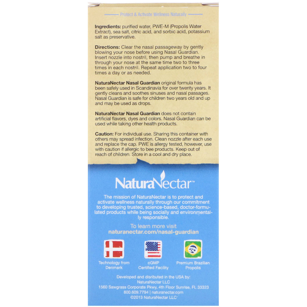 NaturaNectar, Spray protector nasal, 30 ml (1,0 oz. líq.)