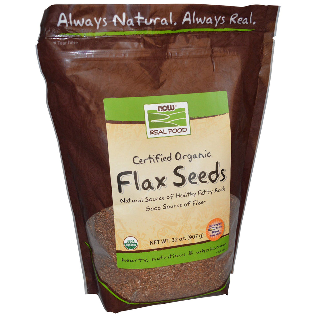Now Foods, Real Food, Certified Organic Flax Seeds, 2 lbs (907 g)