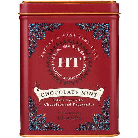 Harney & Sons, HT Tea Blend, Chocolate Mint, 20 Tea Sachets, 1.4 oz (40 g)