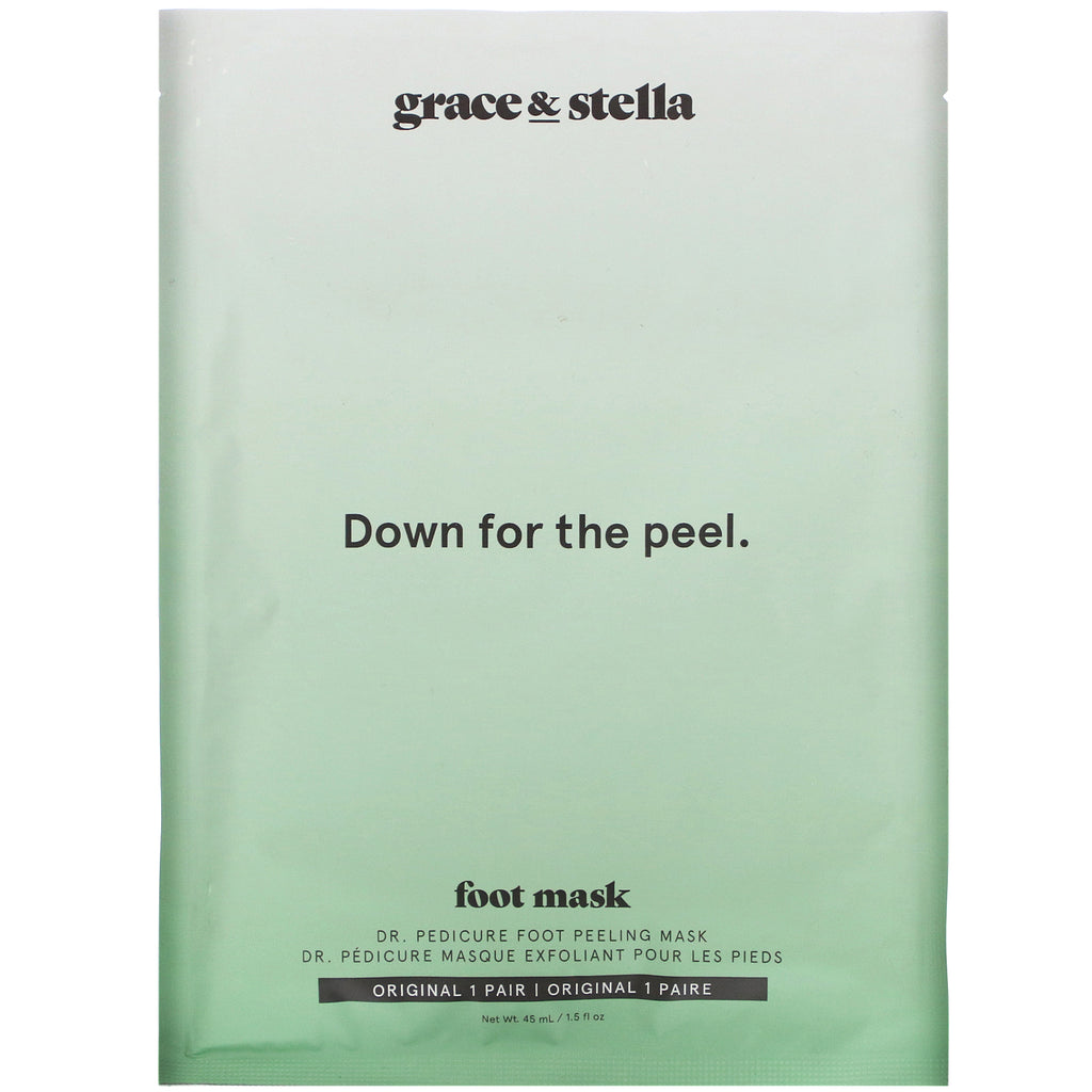 Grace & Stella, Dr. Pedicure Foot Peeling Mask, Original, 1 Pair, 1.5 fl oz (45 ml)