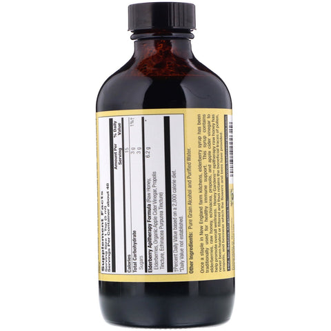 Honey Gardens, Elderberry Syrup with Apitherapy Raw Honey,  Apple Cider Vinegar and Propolis, 8 fl oz (240 ml)