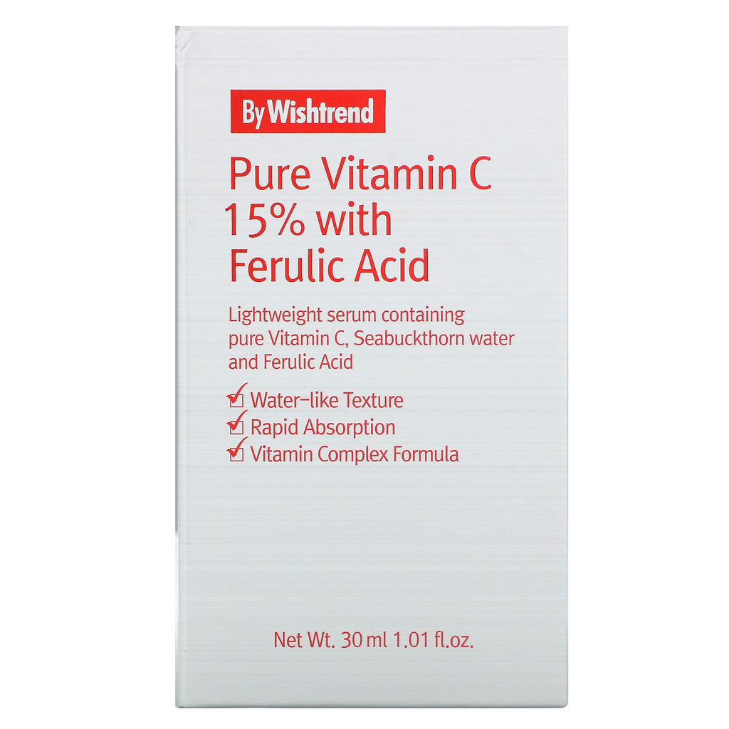 Wishtrend, Vitamina C pura al 15 % con ácido ferúlico, 30 ml (1,01 oz. líq.)