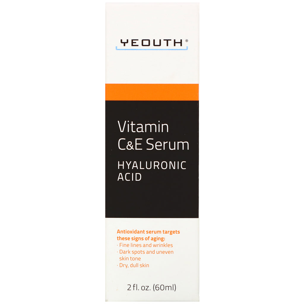 Youth, Vitamin C &amp; E Serum, 2 fl oz (60 ml)