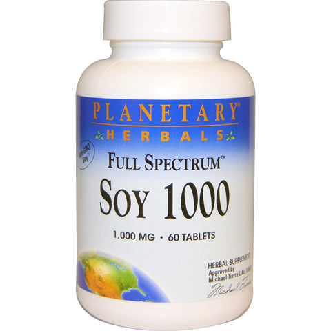 Planetary Herbals, Full Spectrum Soy 1000, 1000 mg, 60 Tablets