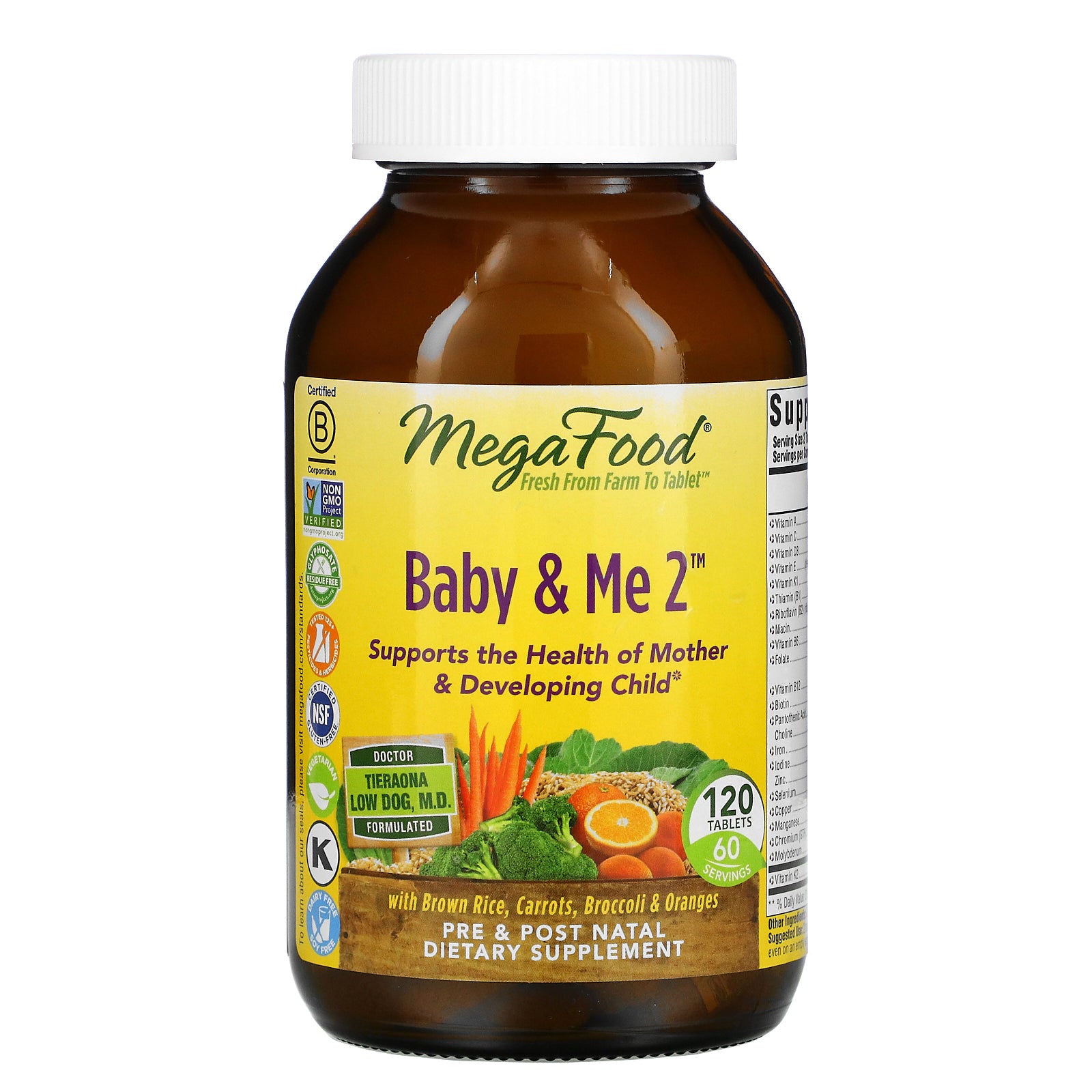 MegaFood, Baby & Me 2, 120 Tablets