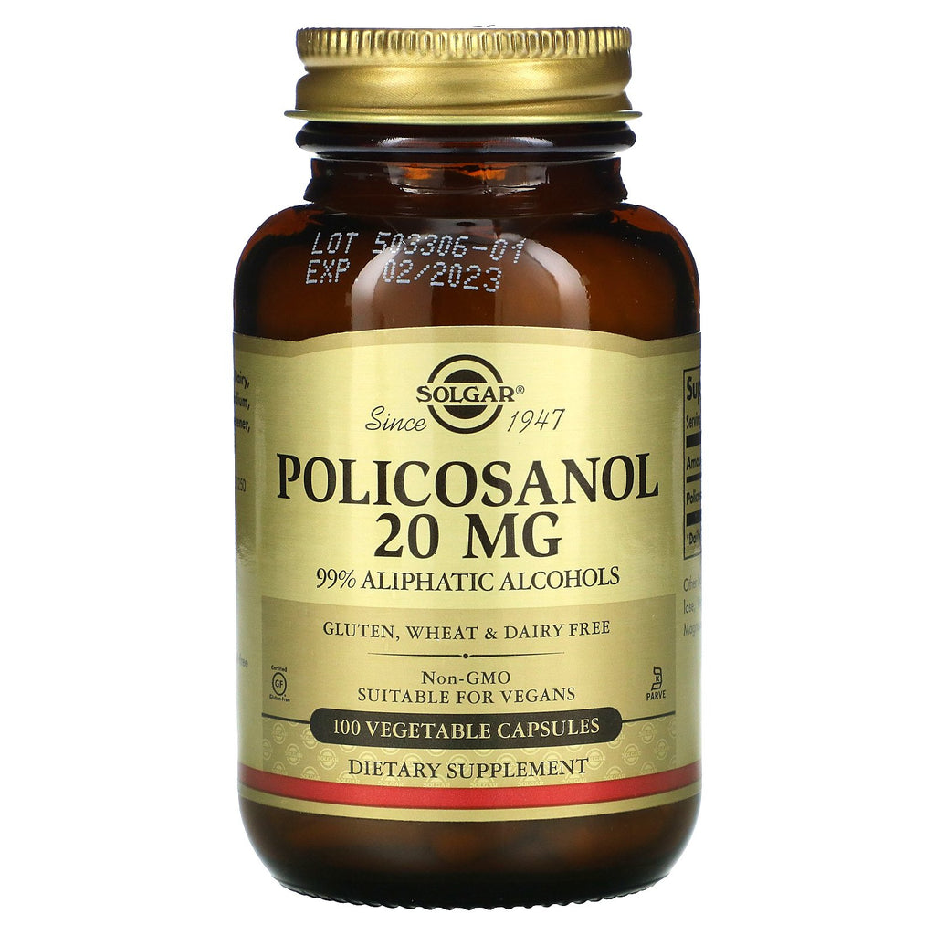 Solgar, Policosanol, 20 mg, 100 Vegetable Capsules