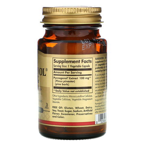 Solgar, Pycnogenol, 100 mg, 30 Vegetable Capsules