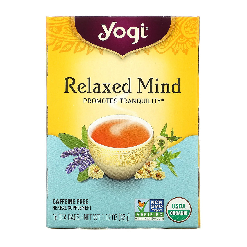 Yogi Tea, Relaxed Mind, Caffeine Free, 16 Tea Bags, 1.12 oz (32 g)