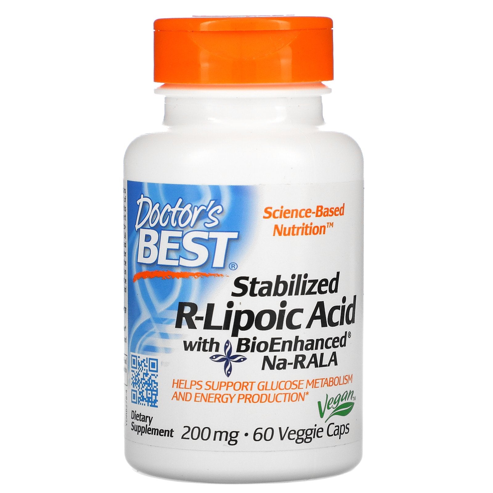 Doctor's Best, Stabilized R-Lipoic Acid with BioEnhanced Na-RALA, 200 mg, 60 Veggie Caps