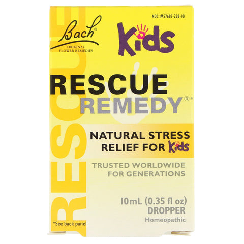 Bach, Original Flower Remedies, Rescue Remedy Dropper, Natural Stress Relief for Kids, Alcohol-Free , 0.35 fl oz (10 ml)