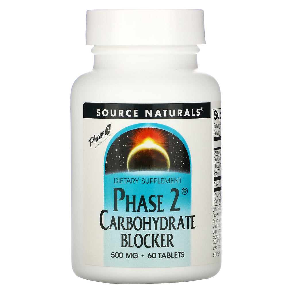 Source Naturals, Phase 2 Carbohydrate Blocker, 500 mg, 60 Tablets