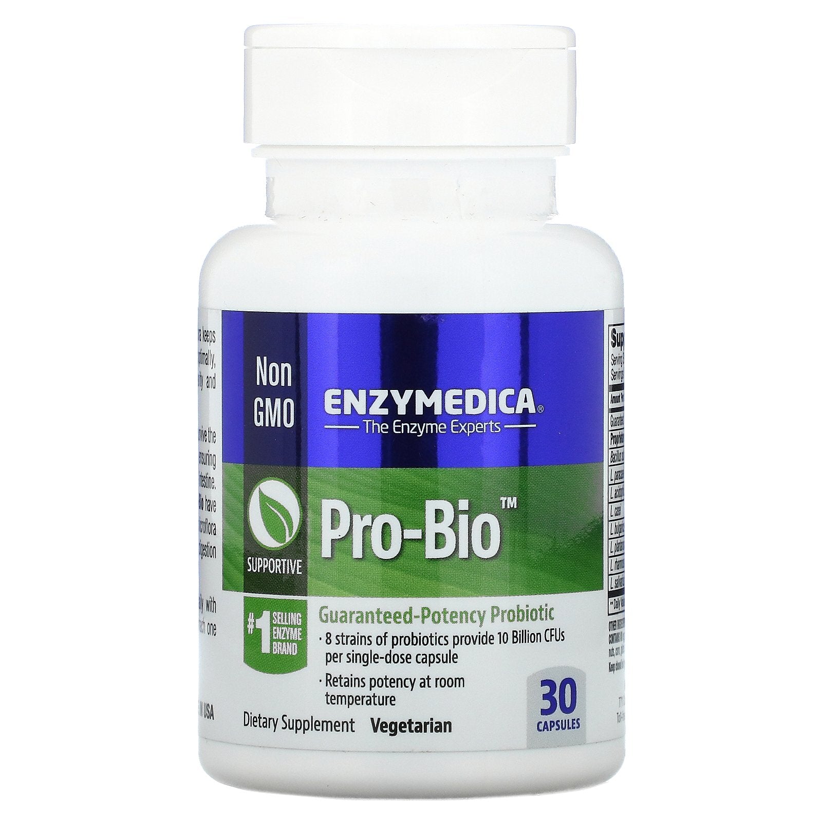 Enzymedica, Pro Bio, Guaranteed Potency Probiotic, 30 Capsules