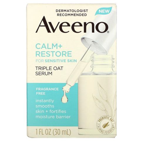 Aveeno, Calm + Restore para pieles sensibles, suero triple de avena, 1 fl oz (30 ml)