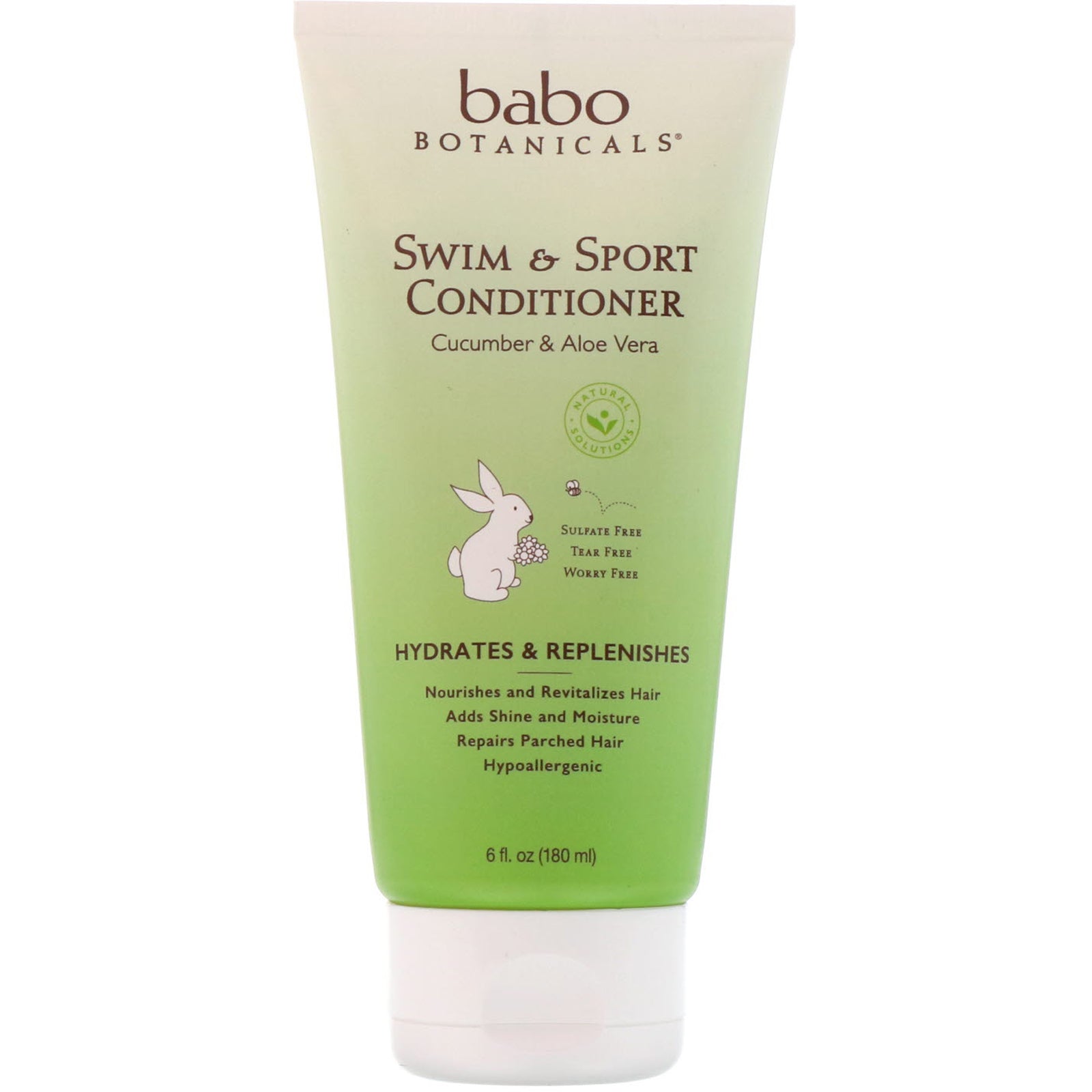 Babo Botanicals, Swim & Sport Conditioner, Cucumber & Aloe Vera, 6 fl oz (180 ml)