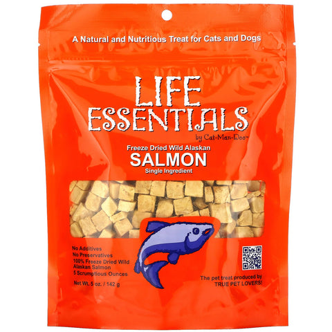 Cat-Man-Doo, Life Essentials, Freeze Dried Wild Alaskan Salmon Treats, 5 oz (142 g)