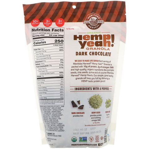 Manitoba Harvest, Hemp Yeah!  Granola, Dark Chocolate, 10 oz (283 g)