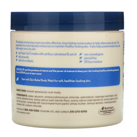 Aveeno, Active Naturals, Crema reparadora humectante para aliviar la piel, sin fragancia, 11 oz (311 g)