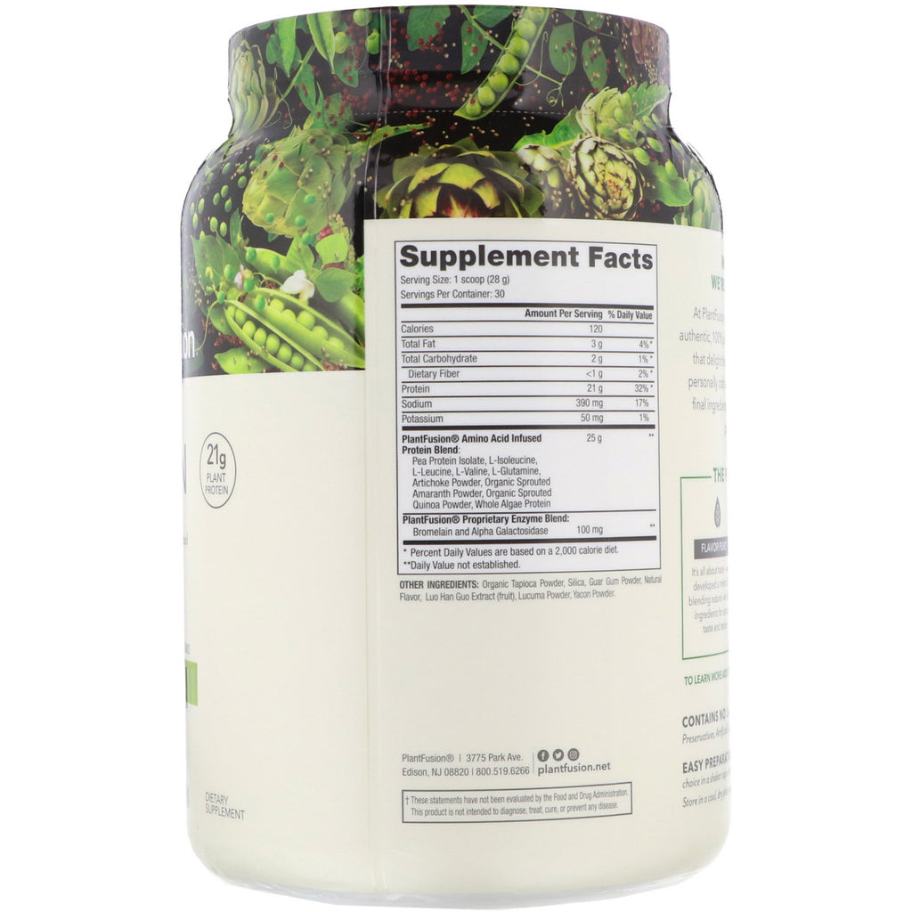 PlantFusion, Proteína completa, natural, 840 g (1,85 lb)