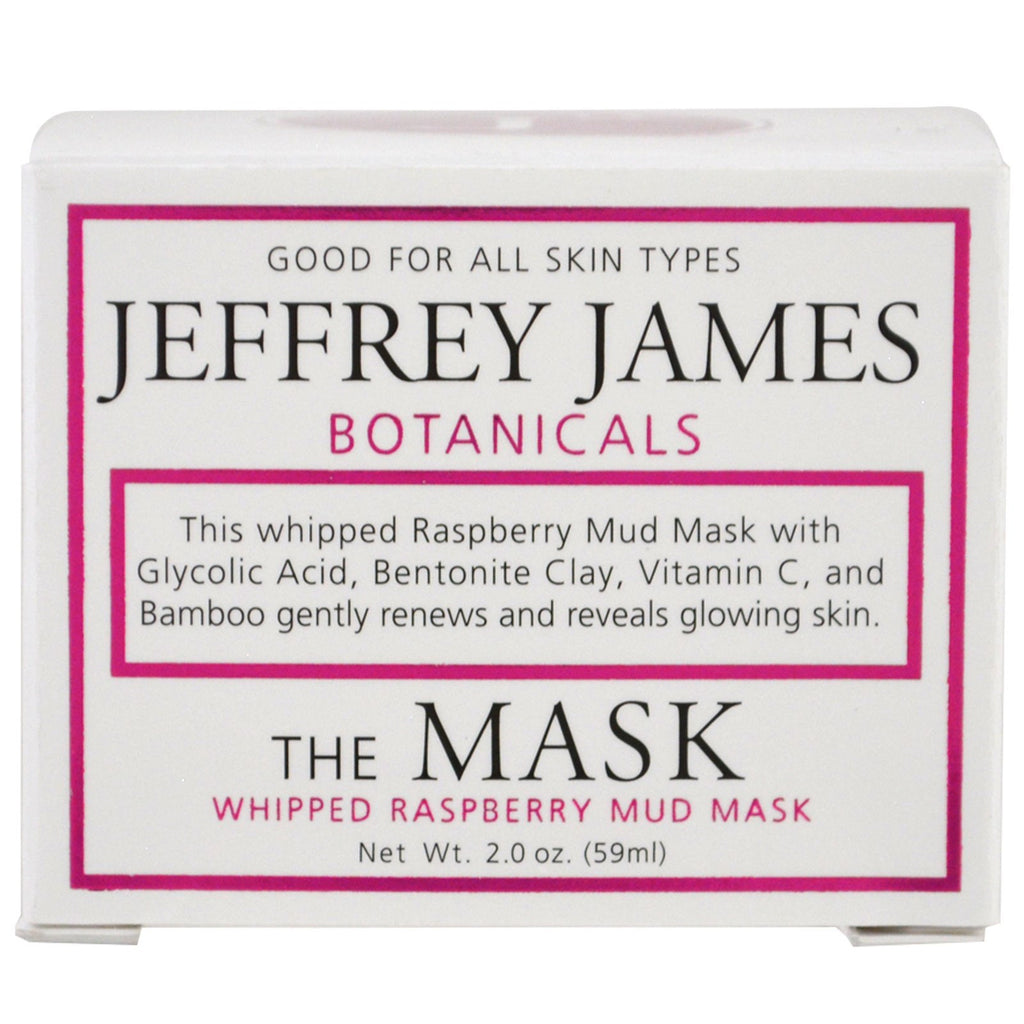 Jeffrey James Botanicals, The Mask, Mascarilla de barro de frambuesa batida, 59 ml (2,0 oz)