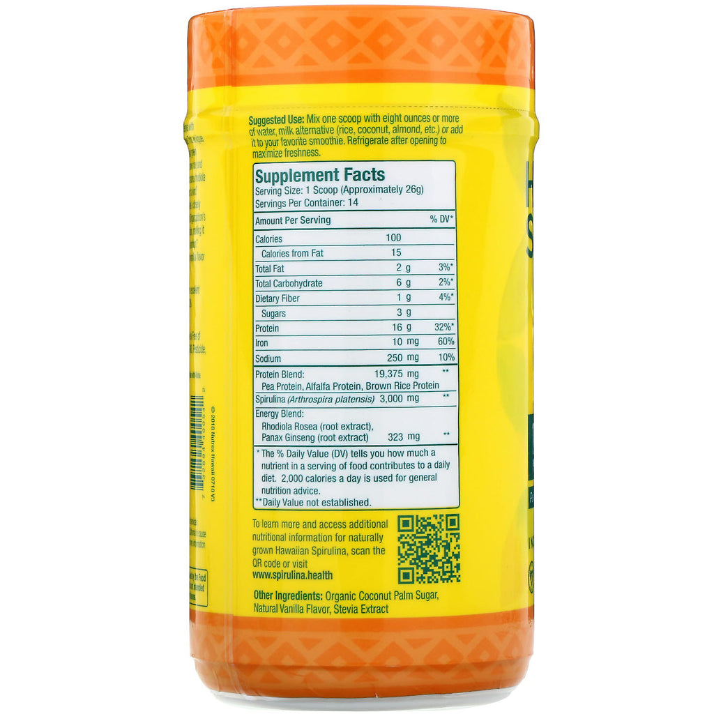 Nutrex Hawaii, Hawaiian Spirulina, Protein Shake, Natural Vanilla, 12,8 oz (364 g)