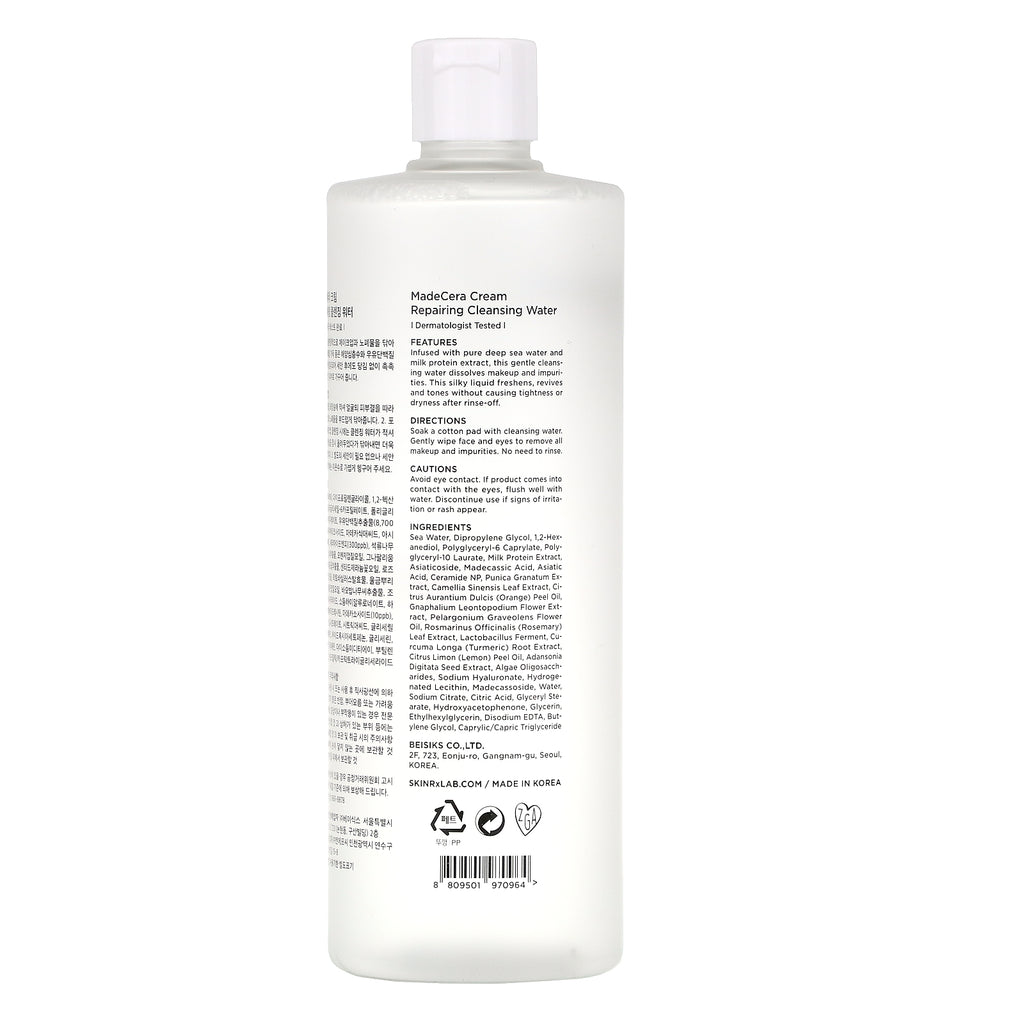 SkinRx Lab, Crema MadeCera, Agua limpiadora reparadora, 16,9 fl oz (500 ml)