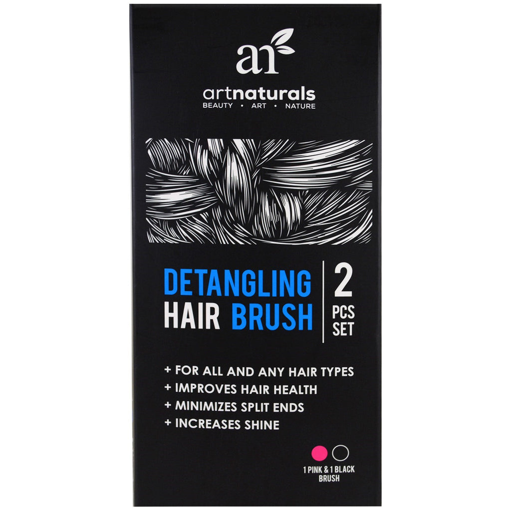 Artnaturals, Detangling Hair Brush, 2-delt sæt