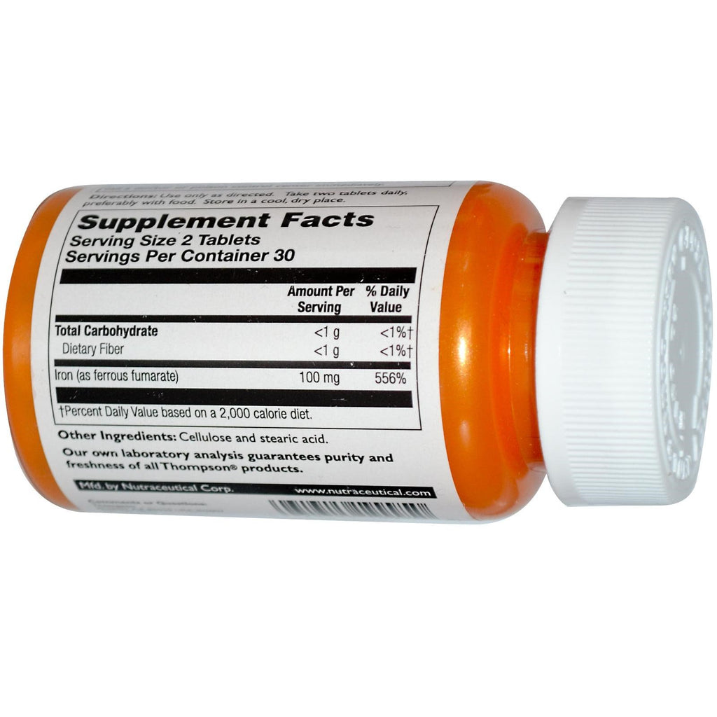 Thompson, Hierro ideal, 50 mg, 60 tabletas