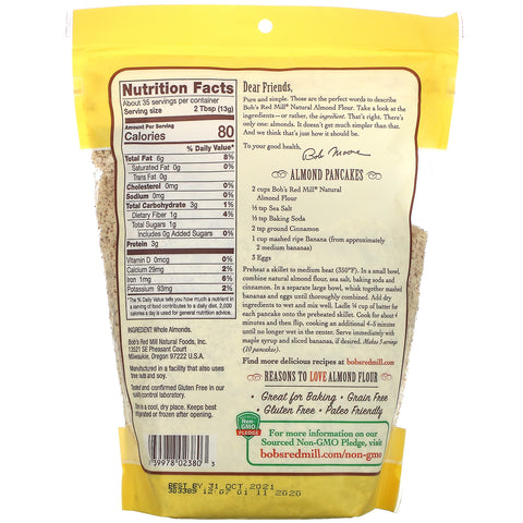 Bob's Red Mill, Natural Almond Flour, Super Fine, 16 oz (453 g)