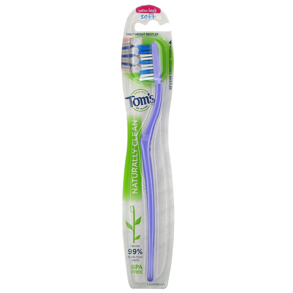 Tom's of Maine, cepillo de dientes Naturally Clean, suave, 1 cepillo de dientes