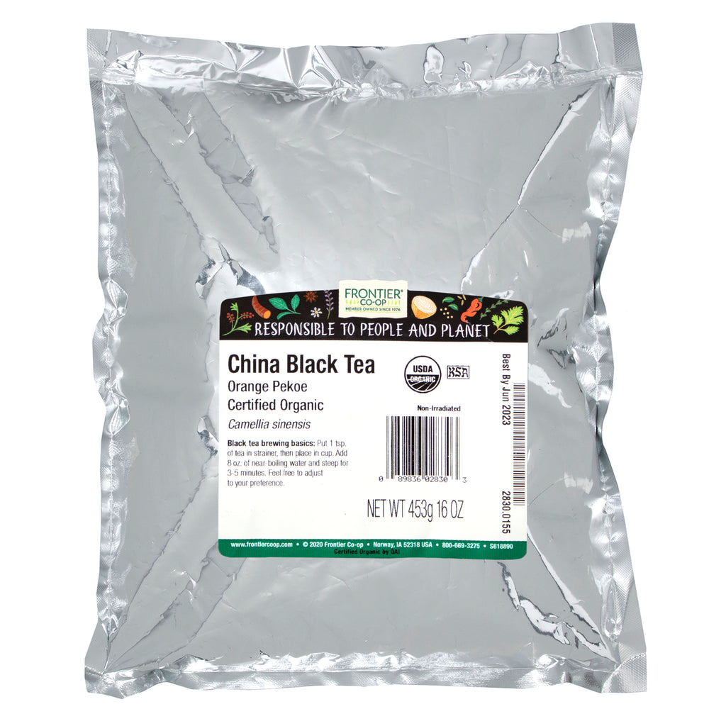 Frontier Natural Products, Té negro chino, Pekoe de naranja, 16 oz (453 g)