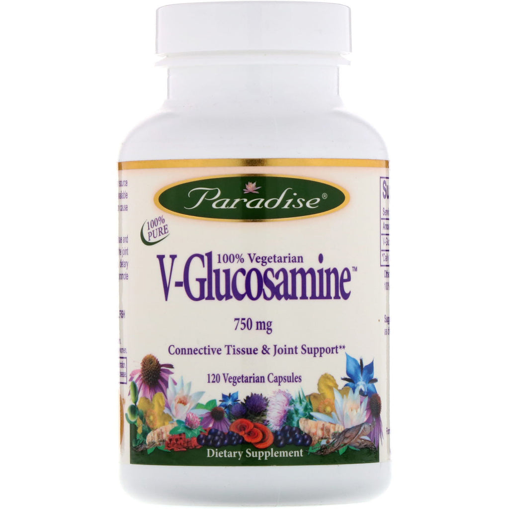 Paradise Herbs, V-Glucosamine, 750 mg, 120 Vegetarian Capsules